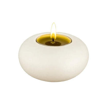 Flacher Teelichthalter – handgemachte Deko für DIY, Rituale & moderne Wohnideen - by SteinKunstWerk | HE aus nachhaltiger Herstellung