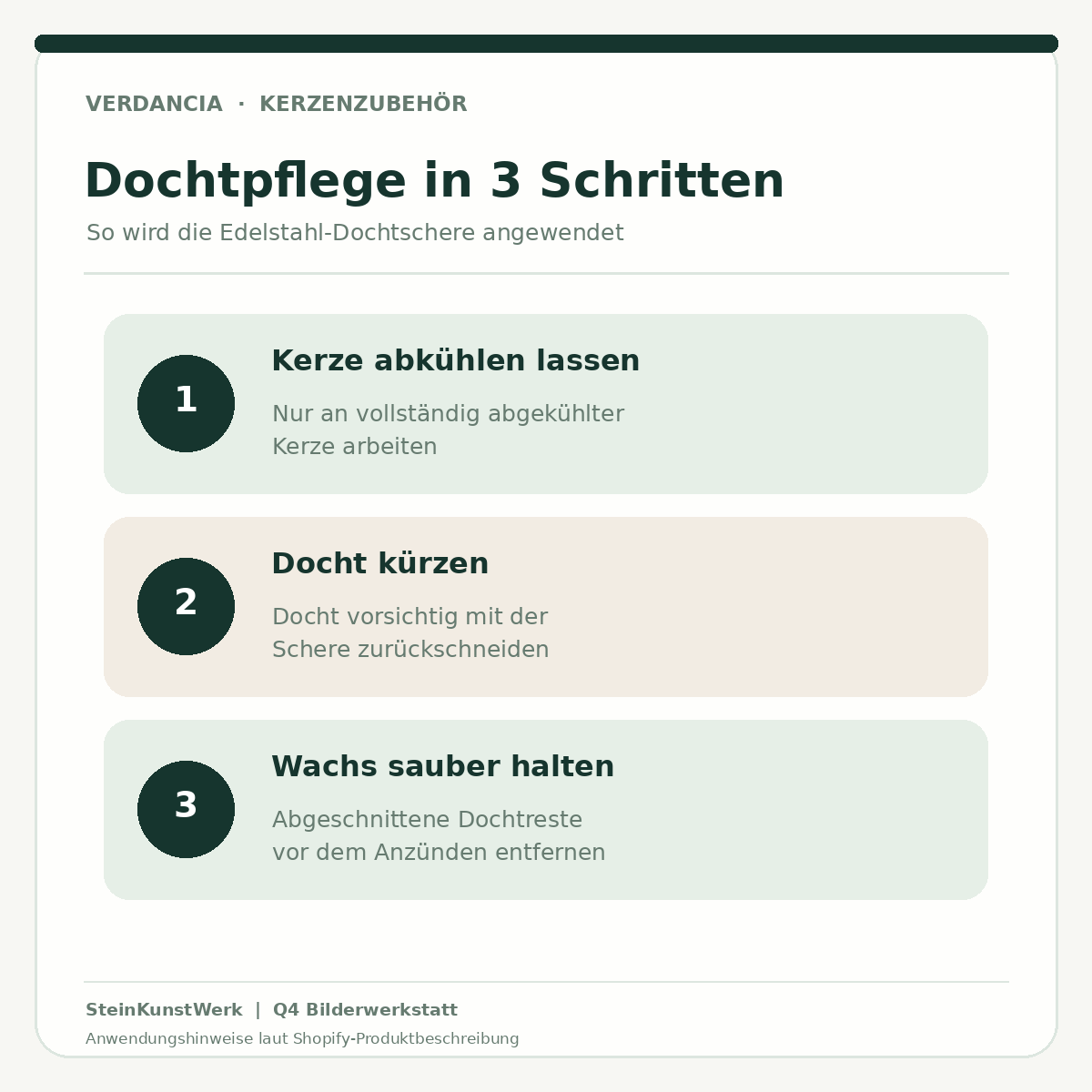 Dochtschere aus Edelstahl – in drei Schritten Docht sicher kürzen