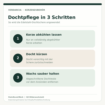 Dochtschere aus Edelstahl – in drei Schritten Docht sicher kürzen