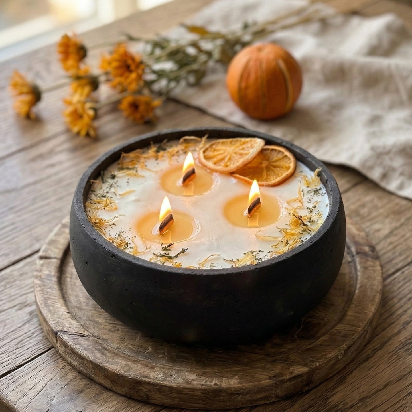 Duftkerze minimalistisch Wohnbereich SteinKunstWerk