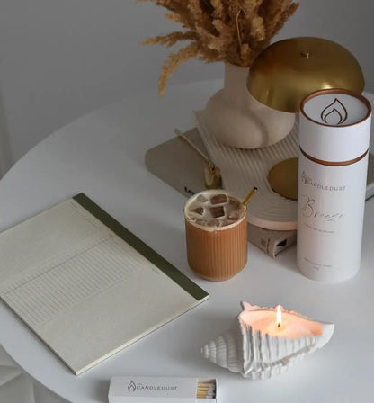 Pulverkerze Champagner & Rhabarber – luxuriöser Duft, kreative Freiheit - by SteinKunstWerk | Pulverkerzen aus nachhaltiger Herstellung