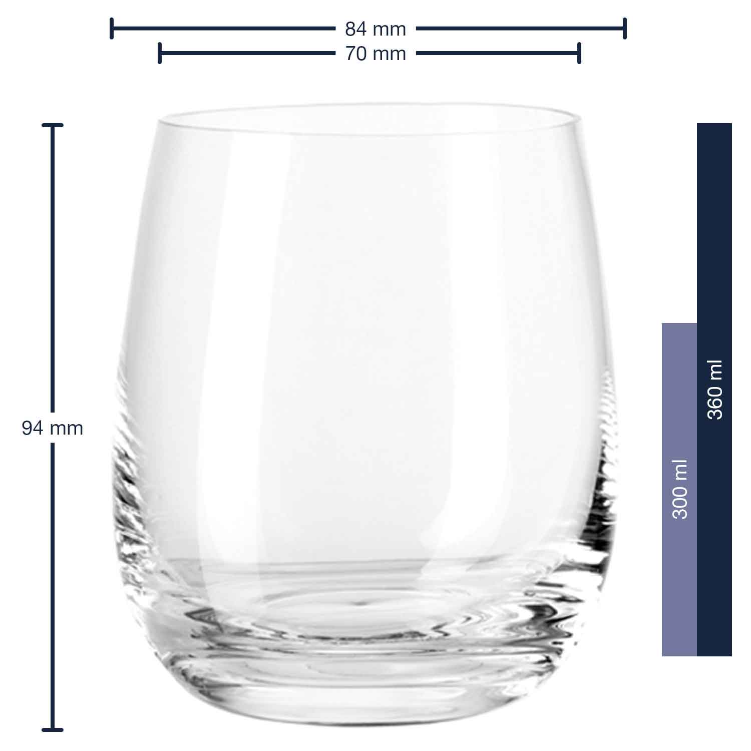 Leonardo Teelichtglas – Größenansicht ohne Dekoration