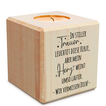 Trauerlicht aus Holz – Teelichthalter für stille Erinnerungsmomente