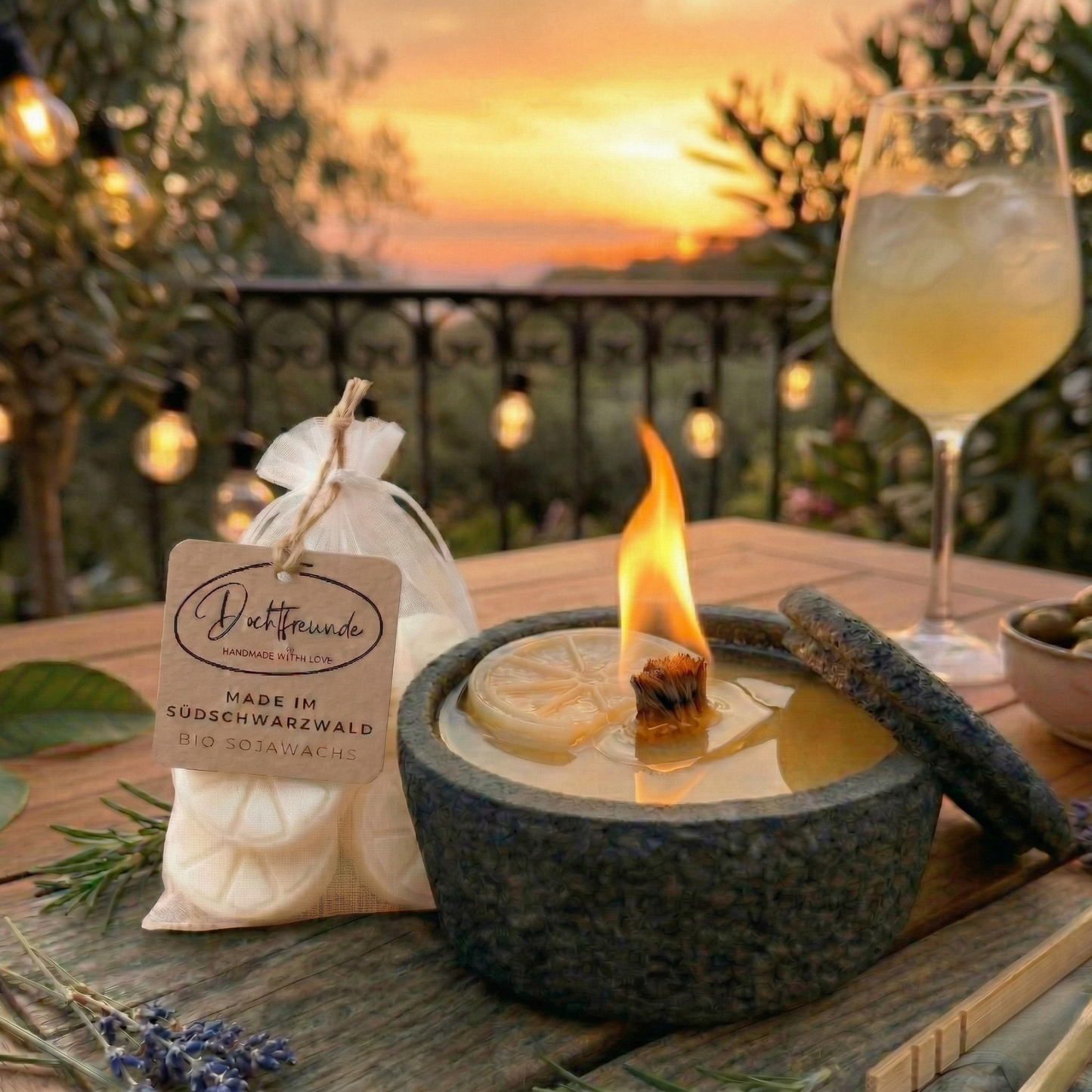 Wax Eater Garden Fire - Outdoor Melting Light for Candle Remnants & Summer Evenings