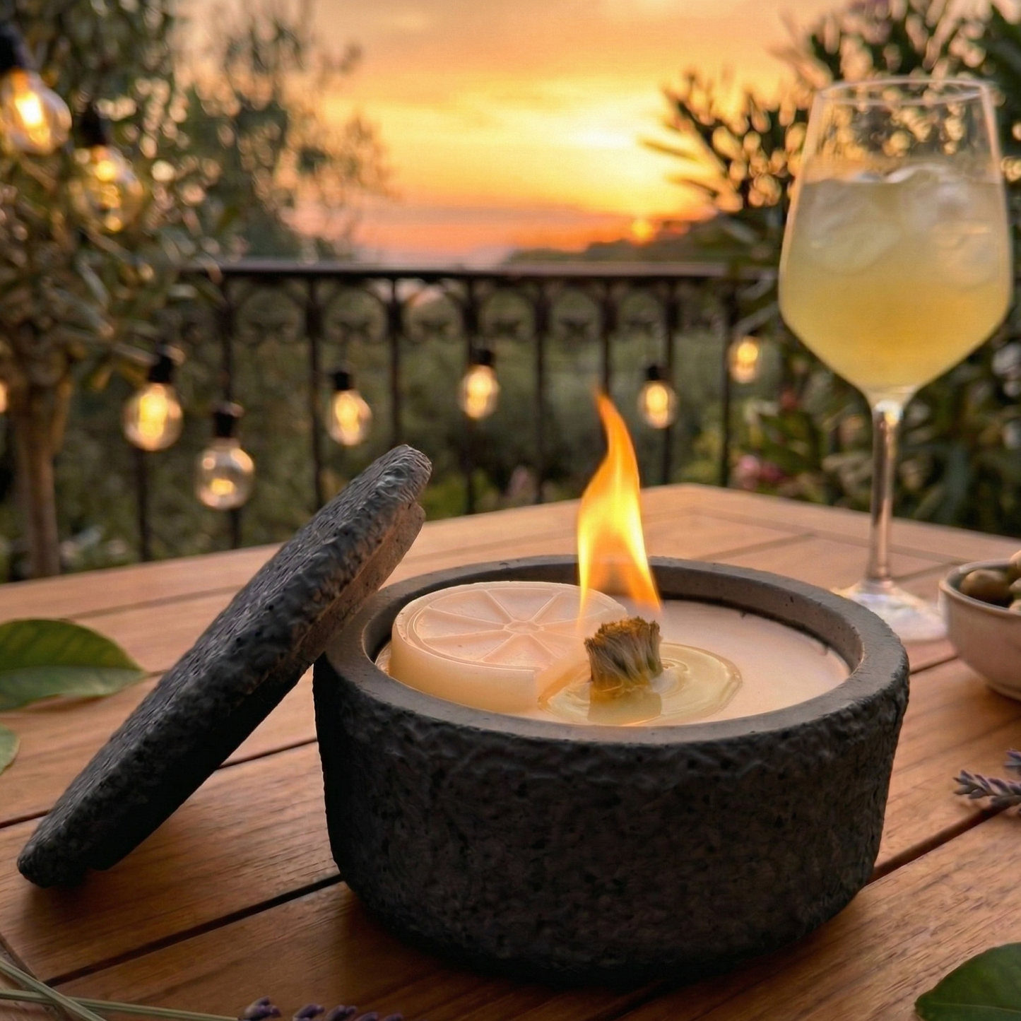 Wax Eater Garden Fire - Outdoor Melting Light for Candle Remnants & Summer Evenings