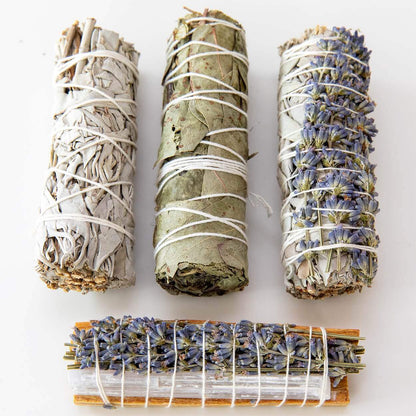 Weißer Salbei räuchern | Räucherbündel Starter Set | mit Räucherschale - by SteinKunstWerk | aus nachhaltiger Herstellung