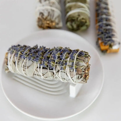 Weißer Salbei räuchern | Räucherbündel Starter Set | mit Räucherschale - by SteinKunstWerk | aus nachhaltiger Herstellung