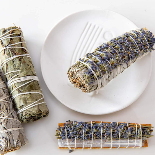 Weißer Salbei räuchern | Räucherbündel Starter Set | mit Räucherschale - by SteinKunstWerk | aus nachhaltiger Herstellung