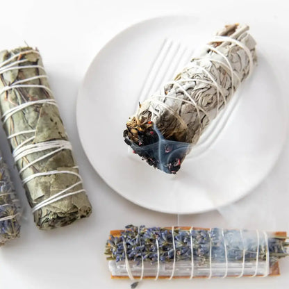 Weißer Salbei räuchern | Räucherbündel Starter Set | mit Räucherschale - by SteinKunstWerk | aus nachhaltiger Herstellung