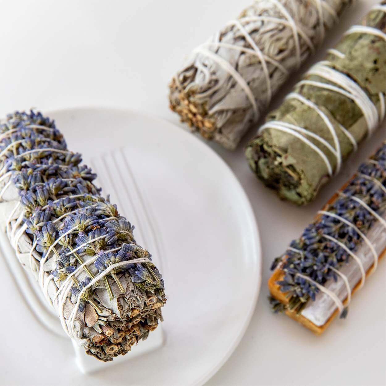 Weißer Salbei räuchern | Räucherbündel Starter Set | mit Räucherschale - by SteinKunstWerk | aus nachhaltiger Herstellung