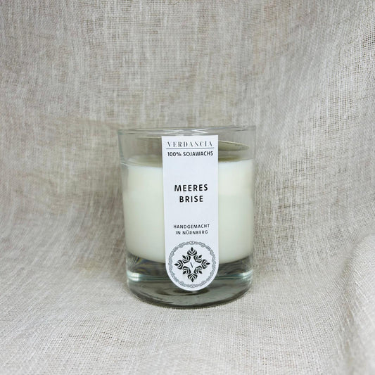 Soja Duftkerze - "Meeresbrise" - Holz, Salbei und Meersalz