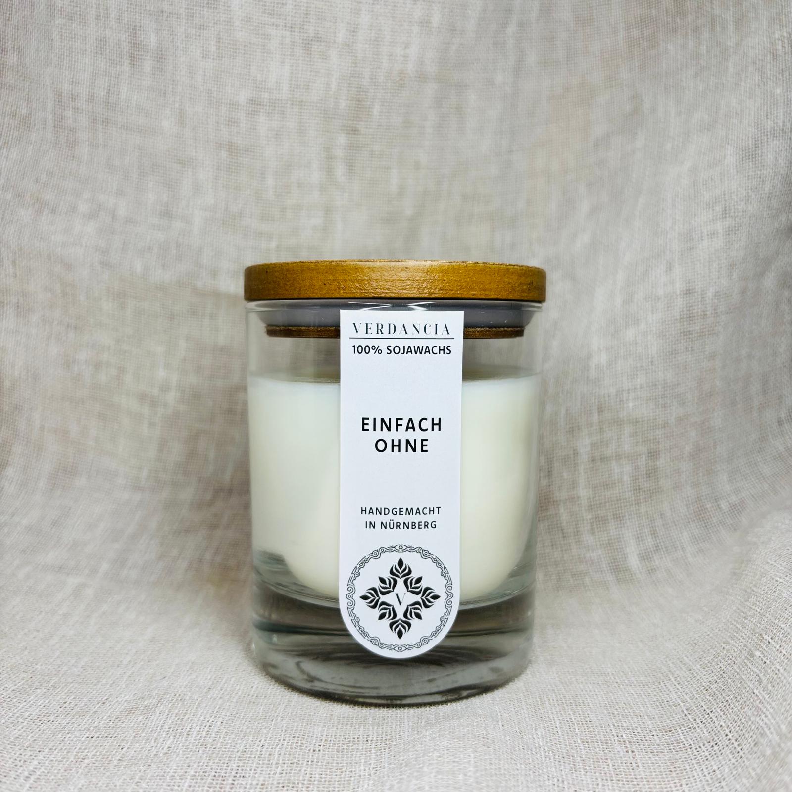 Soja Duftkerze - "Einfach Ohne" - Ohne Duft
