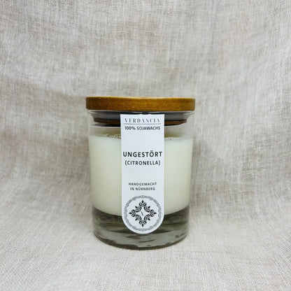 Soja-Duftkerze - "Ungestört" (Citronella) – Duftkerze für ruhige Wohnatmosphäre, Produktbild 1 | SteinKunstWerk
