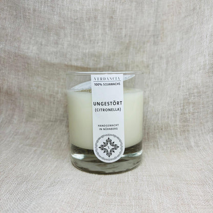 Soy Scented Candle "Undisturbed" - Citronella for Summer Evenings