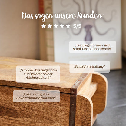 Lange Ziegelform mit 2 Fächern – Vintage-Holzdeko