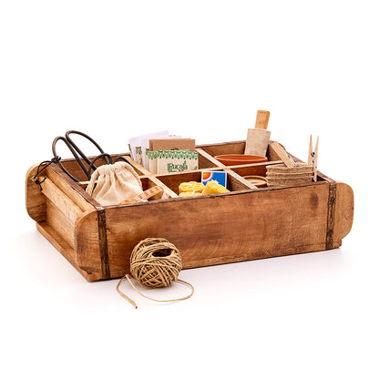 Ziegelform mit 6 Fächern – Vintage-Holzdeko & Organizer