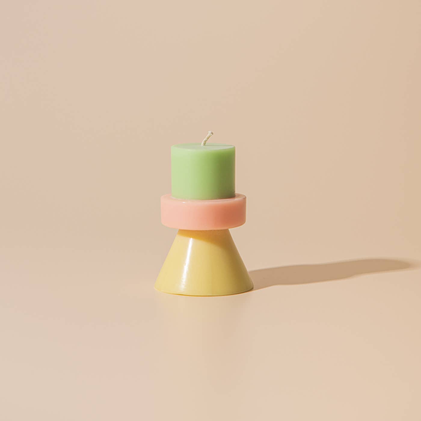Stack Candle Mini – Limettengrün, Koralle & Gelb