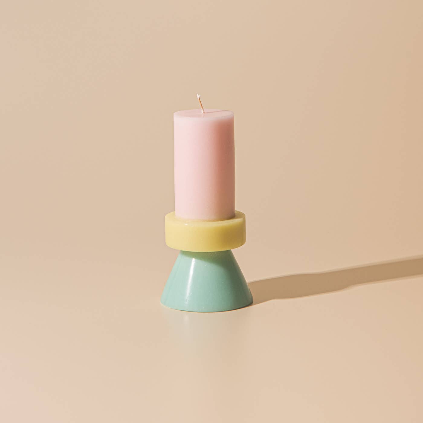 Stack Candle Tall – Rosa, Hellgelb & Mint