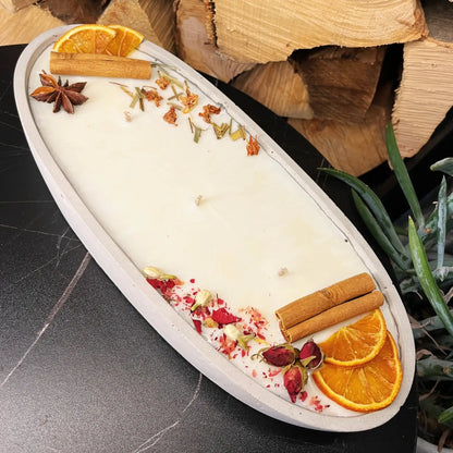 Betonduftkerze „Vanilla Toffee – Flammenboot“ – Handgemachte Duft- & Designkerze aus dem Schwarzwald - by SteinKunstWerk | Outdoor aus nachhaltiger Herstellung