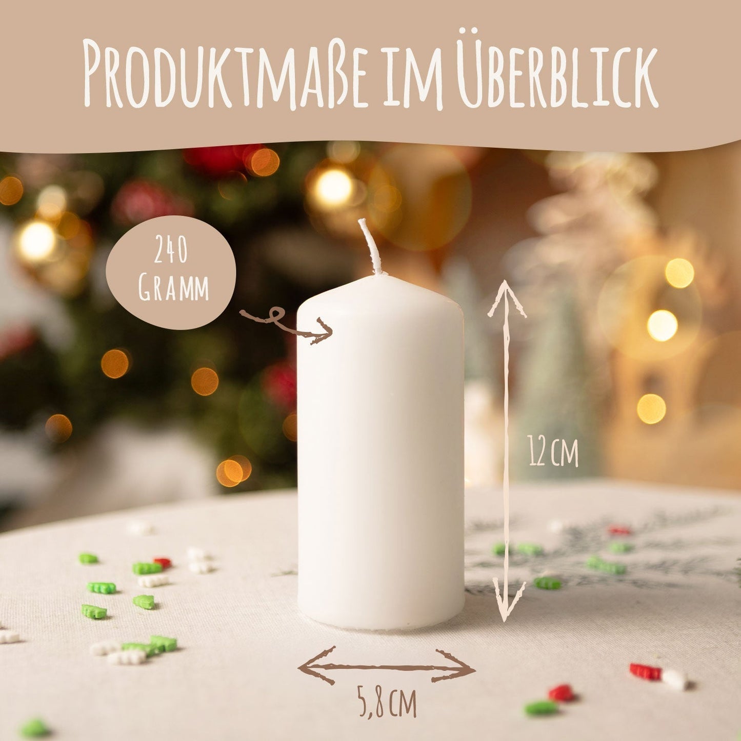 Maße der vier Boho Adventskerzen