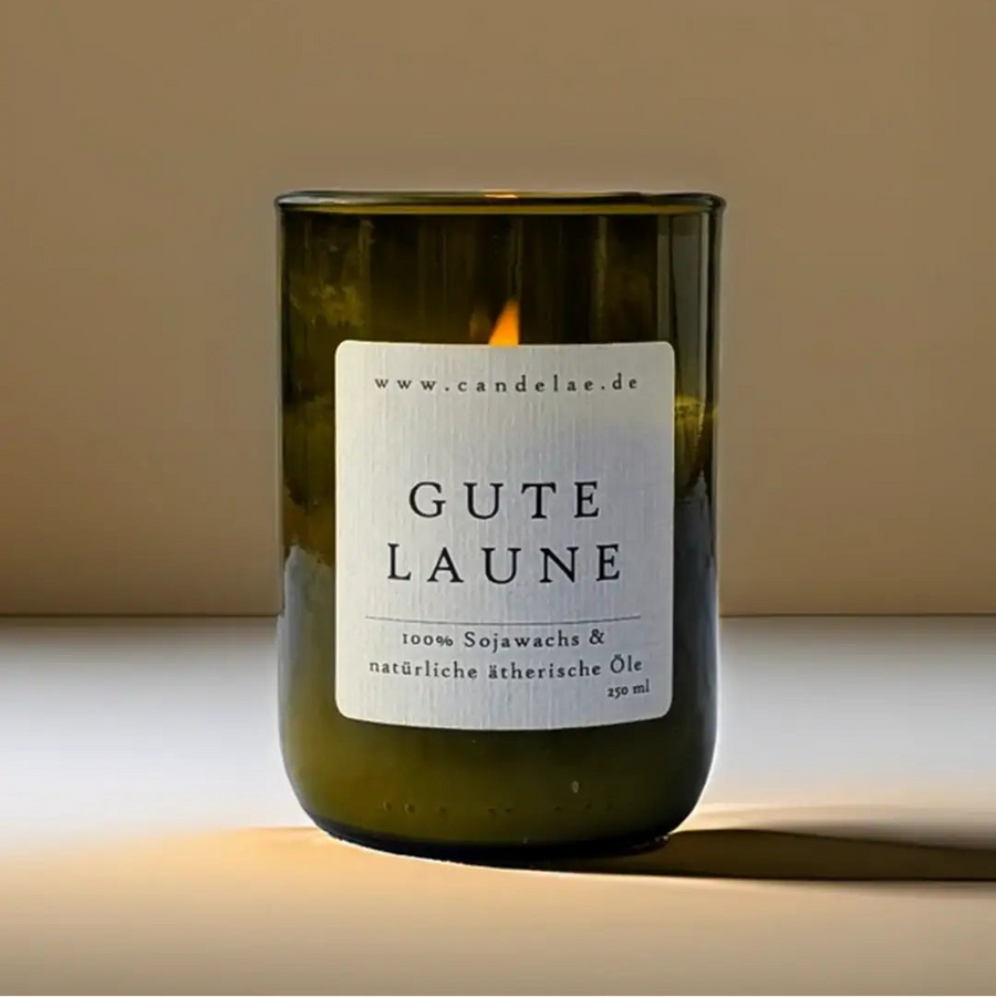 Gute Laune Duftkerze – natürliche Frische, Energie & Leichtigkeit - by SteinKunstWerk | Duftkerze im Glas aus nachhaltiger Herstellung