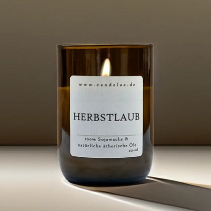 Herbstlaub – Duftkerze für herbstliche Nuancen & Gemütlichkeit - by SteinKunstWerk | Duftkerze im Glas aus nachhaltiger Herstellung