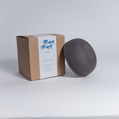 Cappuccino Cup KUMO Grey/Black – Minimalist Japandi Ceramics