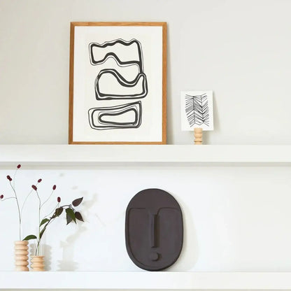 Keramik-Wandmaske – Terakotta-Anthrazitgrau, handgemacht - by SteinKunstWerk | DS aus nachhaltiger Herstellung