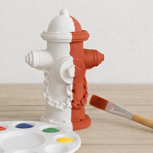 Handgefertigte Hydrant-Dekofigur für Schreibtisch, Regal und Büro