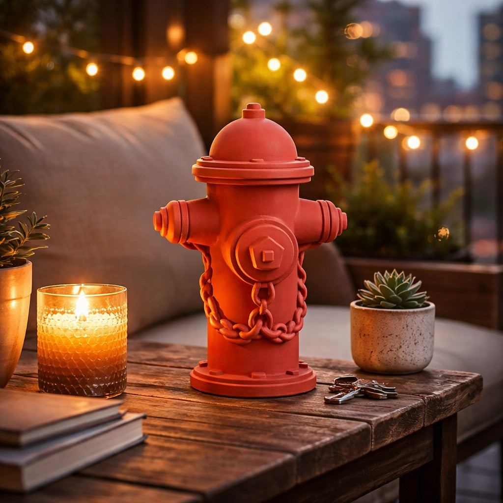 Deko Hydrant Figur handgefertigt – minimalistisches Designobjekt, DIY gestaltbar, in verschiedenen Farben und stilvoll inszeniert für moderne Wohnräume