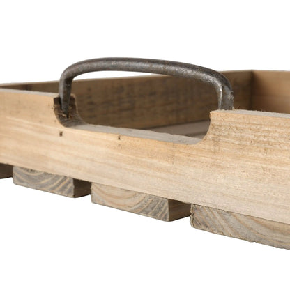 Dekotablett aus Holz – 2er-Set mit Metallgriffen