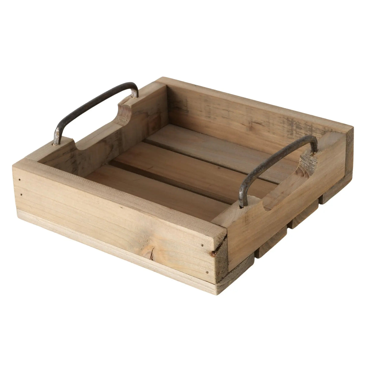 Dekotablett aus Holz – 2er-Set mit Metallgriffen