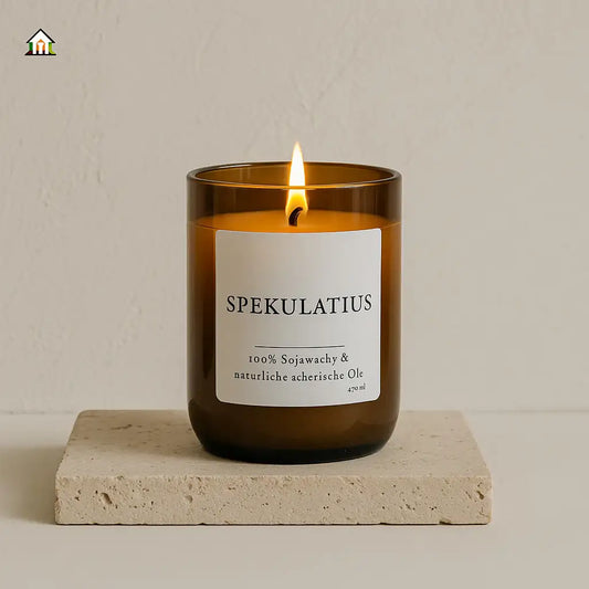 Spekulatius Duftkerze mit winterlichen Gewürznoten - by SteinKunstWerk | Duftkerze aus nachhaltiger Herstellung