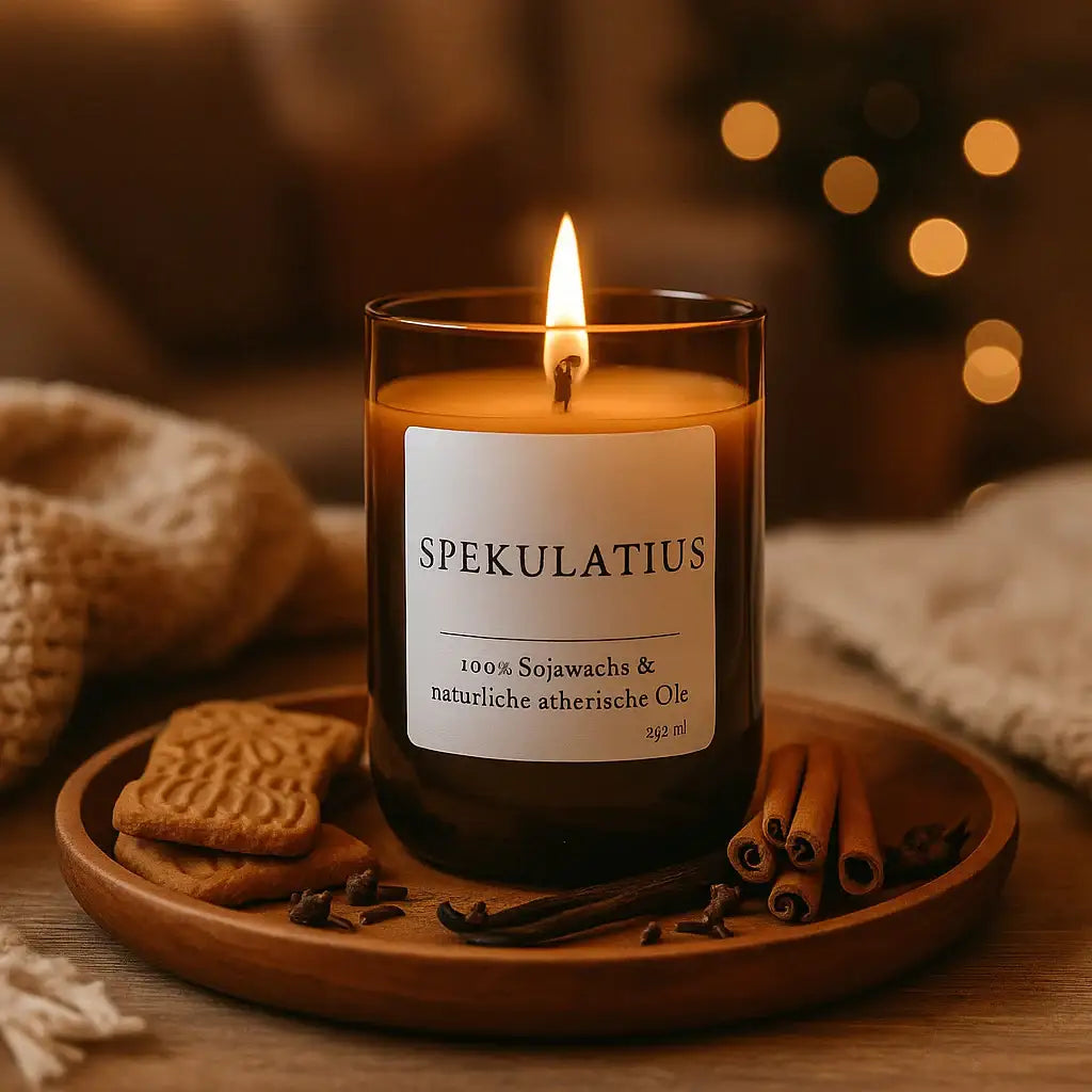 Spekulatius Duftkerze mit winterlichen Gewürznoten - by SteinKunstWerk | Duftkerze aus nachhaltiger Herstellung