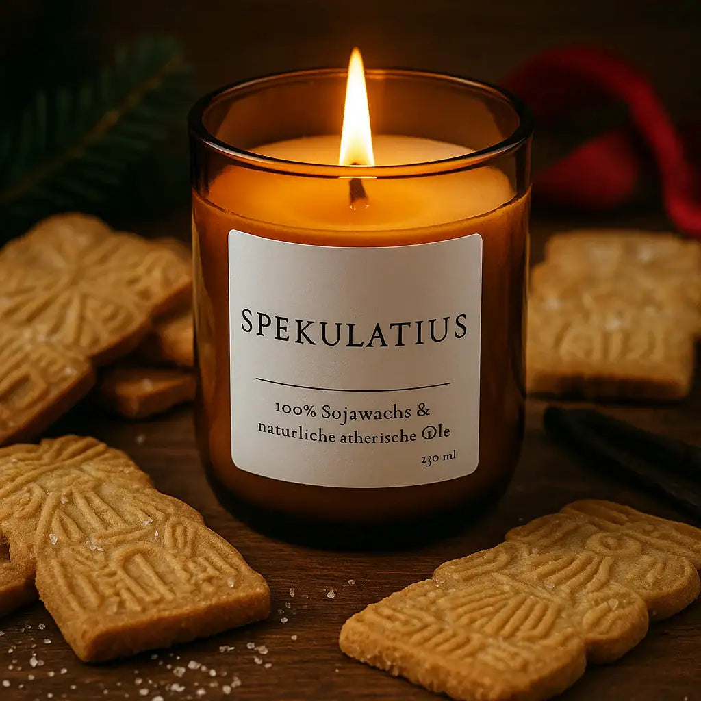 Spekulatius Duftkerze mit winterlichen Gewürznoten - by SteinKunstWerk | Duftkerze aus nachhaltiger Herstellung