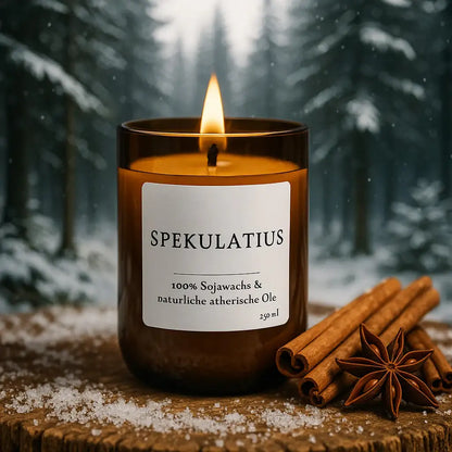 Spekulatius Duftkerze mit winterlichen Gewürznoten - by SteinKunstWerk | Duftkerze aus nachhaltiger Herstellung