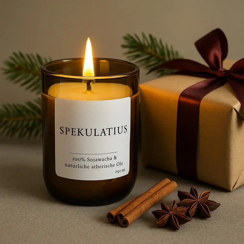 Spekulatius Duftkerze mit winterlichen Gewürznoten - by SteinKunstWerk | Duftkerze aus nachhaltiger Herstellung