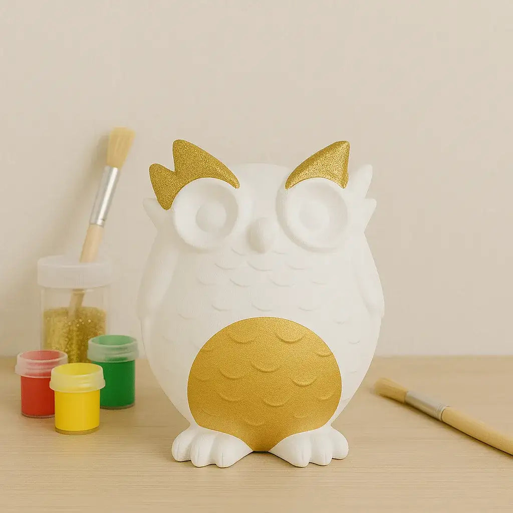 Eulenfigur „Nichts Böses hören“ – Handgemachte Symbolfigur für Harmonie - by SteinKunstWerk | Deko aus nachhaltiger Herstellung