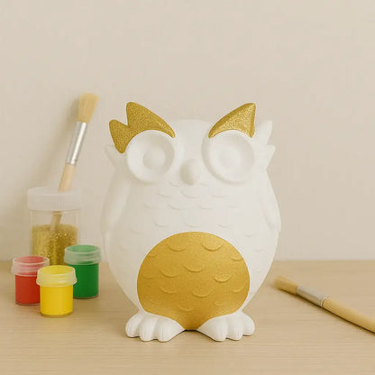 Eulenfigur „Nichts Böses hören“ – Handgemachte Symbolfigur für Harmonie - by SteinKunstWerk | Deko aus nachhaltiger Herstellung