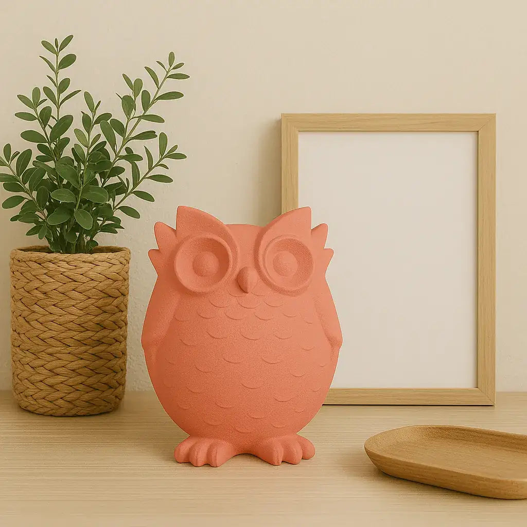 Eulenfigur „Nichts Böses hören“ – Handgemachte Symbolfigur für Harmonie - by SteinKunstWerk | Deko aus nachhaltiger Herstellung