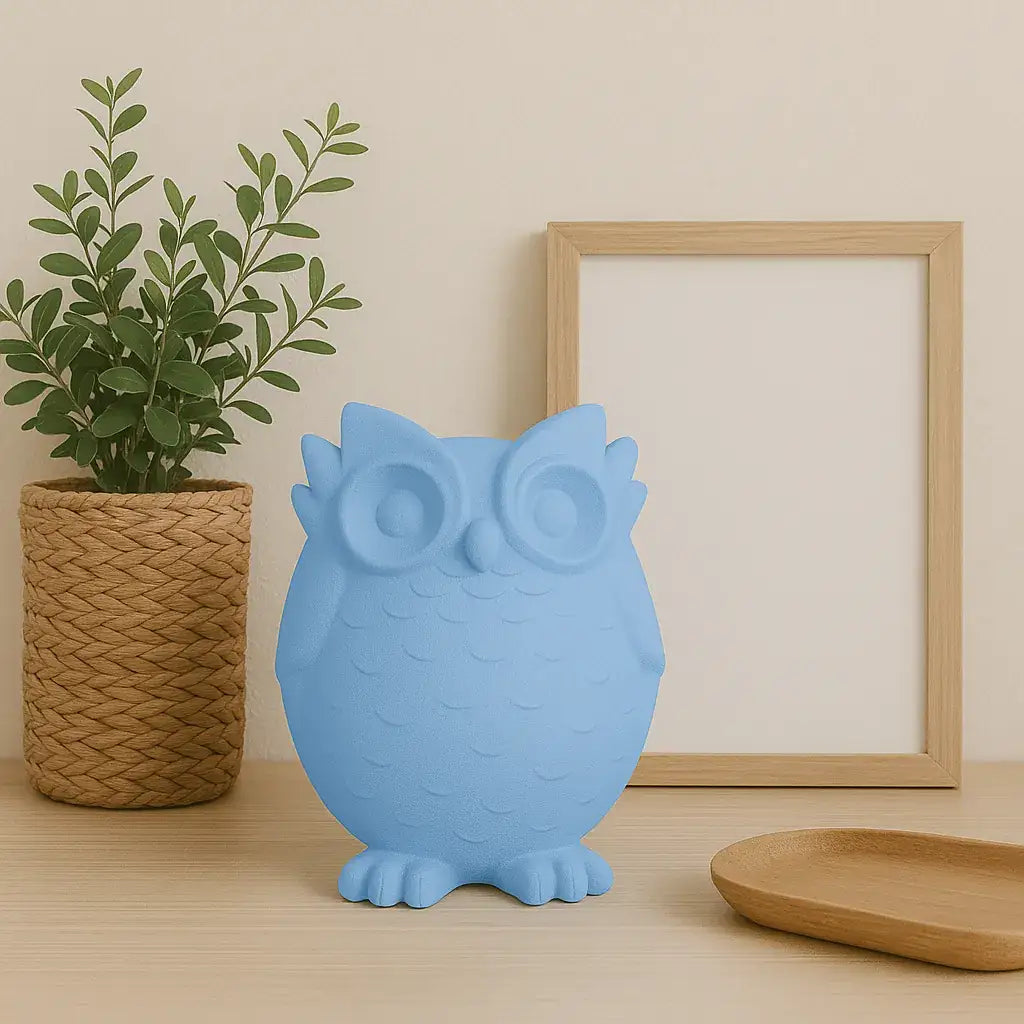 Eulenfigur „Nichts Böses hören“ – Handgemachte Symbolfigur für Harmonie - by SteinKunstWerk | Deko aus nachhaltiger Herstellung