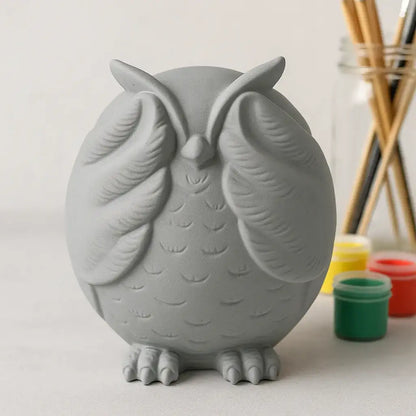 Eulenfigur „Nichts Böses sehen“ – Handgemachte Deko mit Symbolik - by SteinKunstWerk | Deko aus nachhaltiger Herstellung