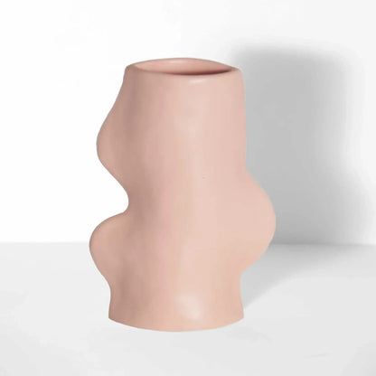 Fluxo Keramikvase, Medium (M), Rosa - by SteinKunstWerk | DS aus nachhaltiger Herstellung