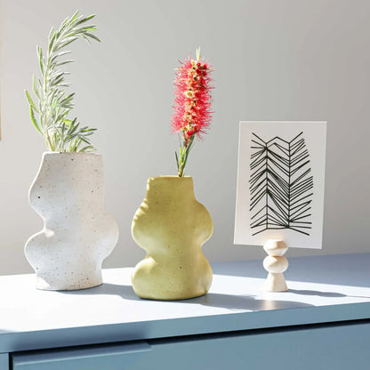 Fluxo Keramikvase, Medium (M), Weiß - by SteinKunstWerk | DS aus nachhaltiger Herstellung