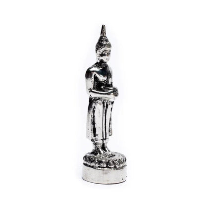 Detailansicht einer Buddha-Figur aus Messing