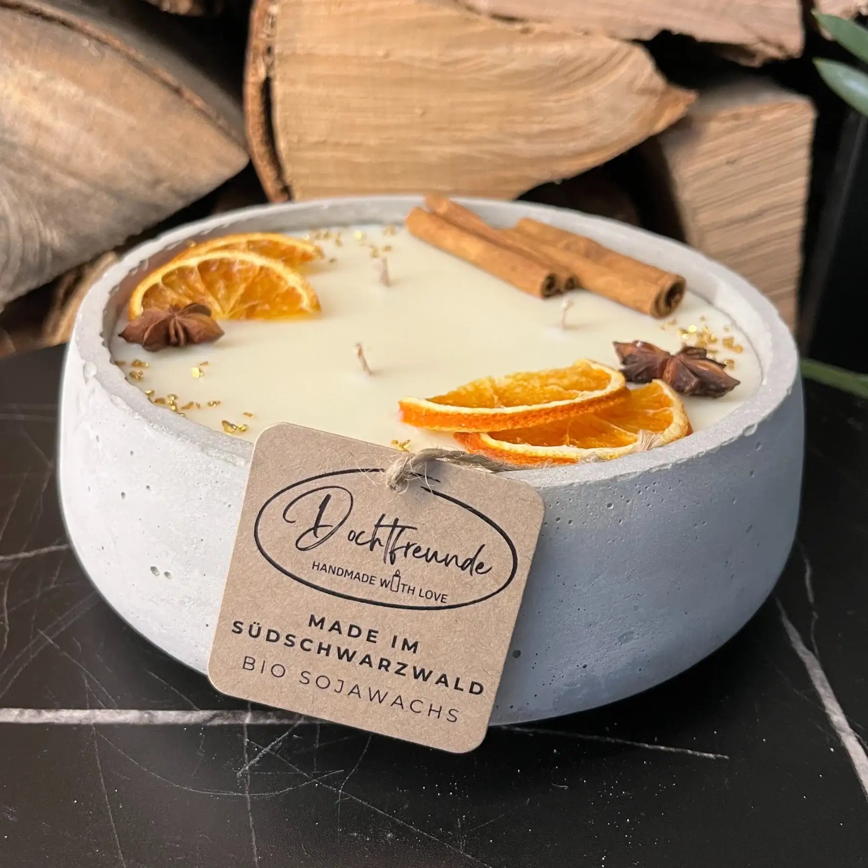 Betonkerze "Big Grey" – Handgemachte vegane Kerze mit Duft - by SteinKunstWerk | Outdoor aus nachhaltiger Herstellung