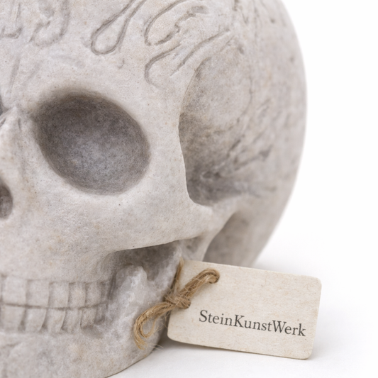 Gothic-Totenkopf Dekofigur in heller Variante für Halloween und Dark Interior