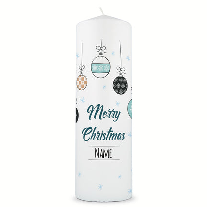 Personalisierte Weihnachtskerze Weihnachtskugel mit Name in Blau
