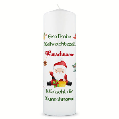 Personalisierte Weihnachtskerze „Fröhliche Weihnachten“ – mit Name