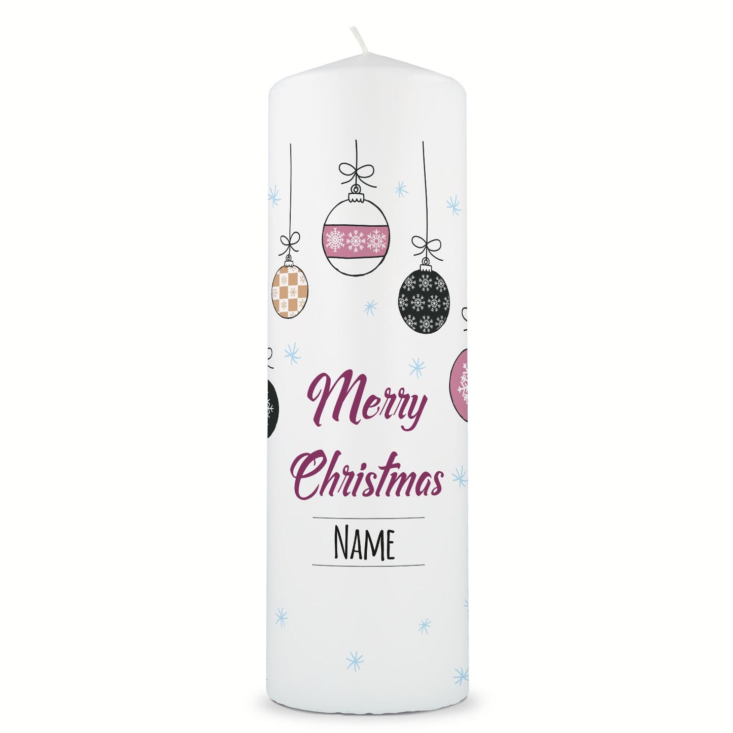 Personalisierte Weihnachtskerze „Weihnachtskugel“ – mit Name